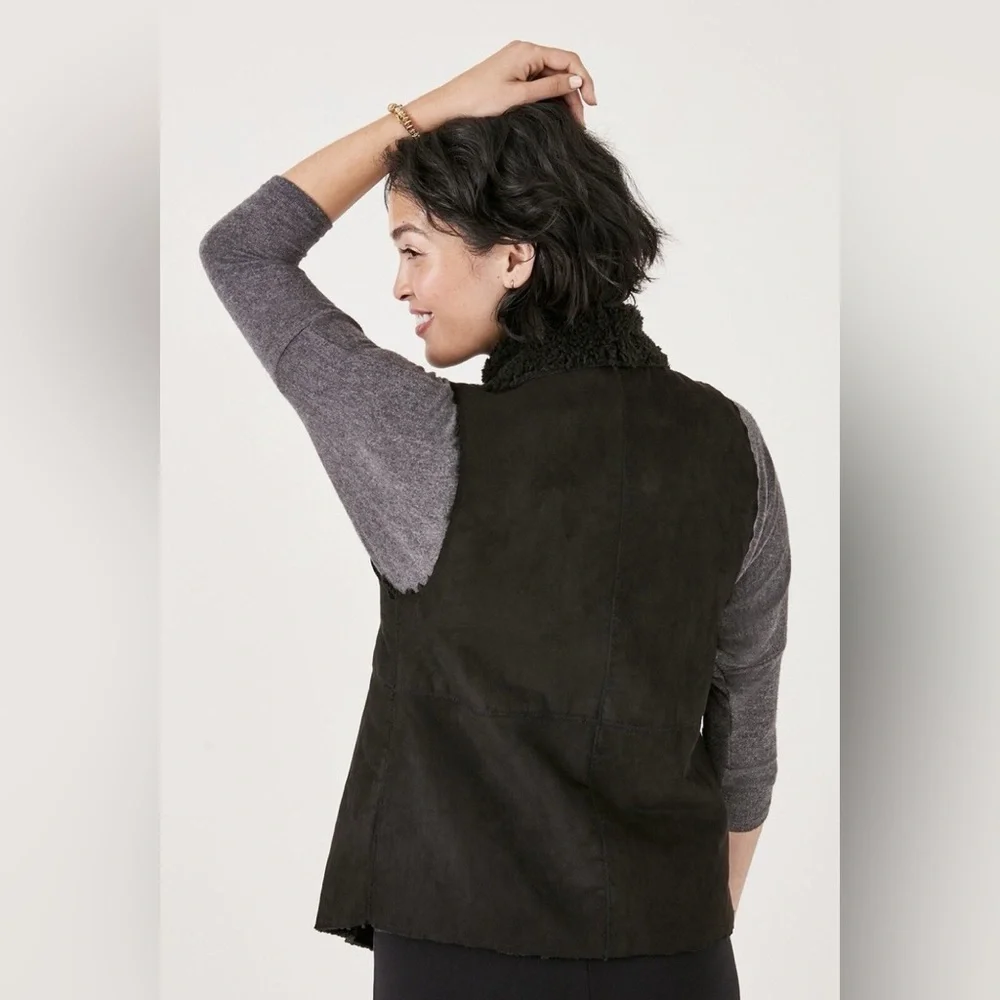 Stella & Dot Chalet Vest - Faux shearling - Black size small - Picture 2 of 11